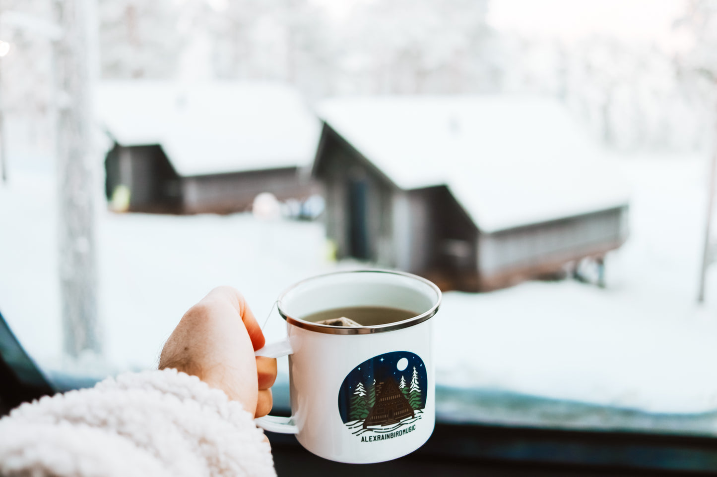 Winter Cabin Enamel Mug