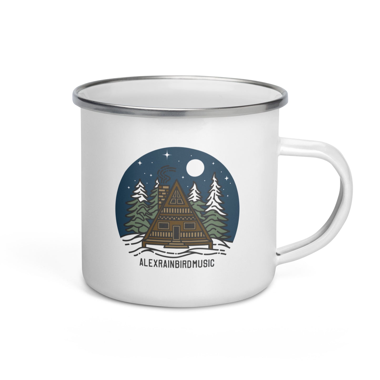 Winter Cabin Enamel Mug